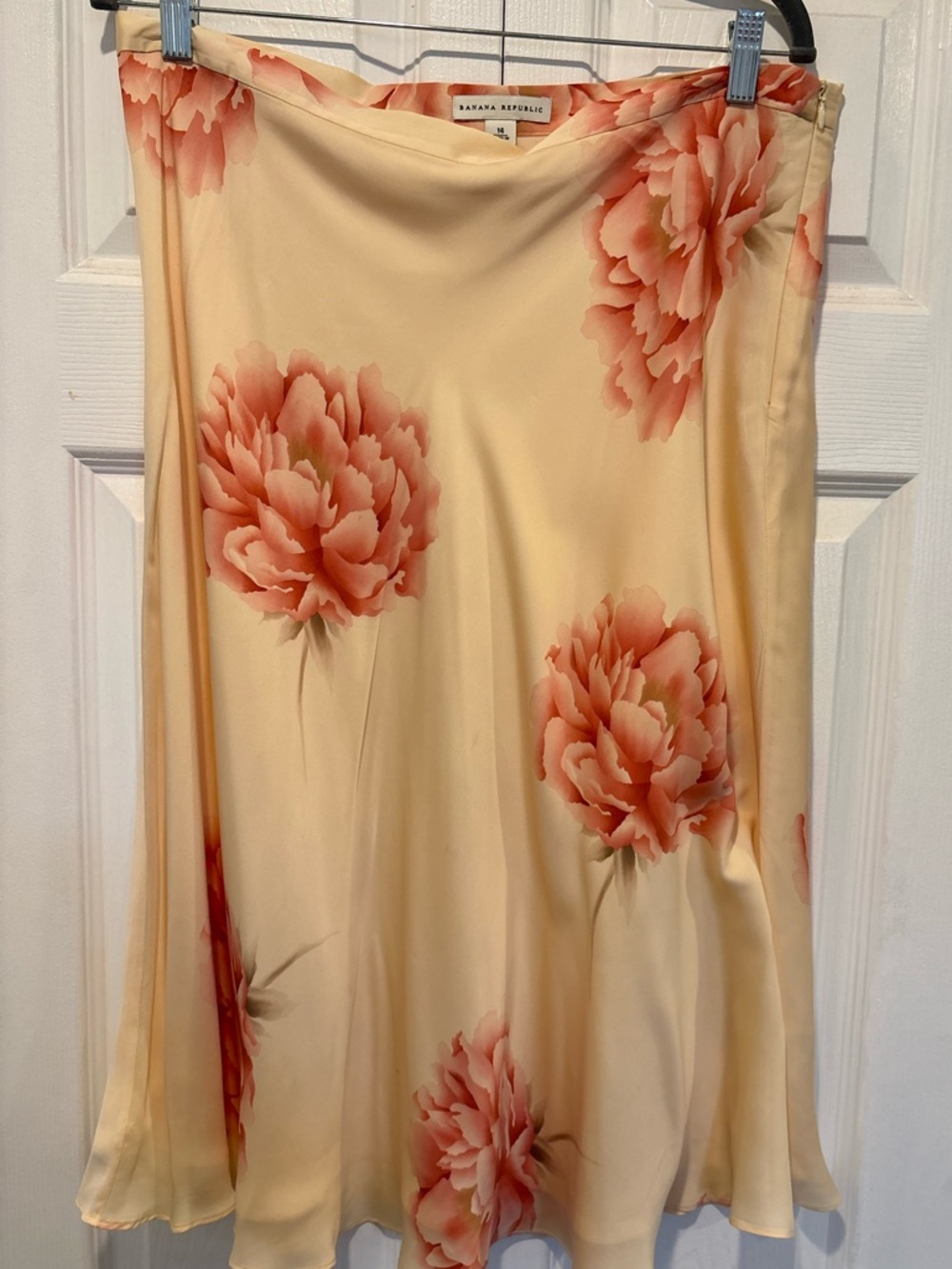 BR Silk Skirt - Peach color with Pink Florals